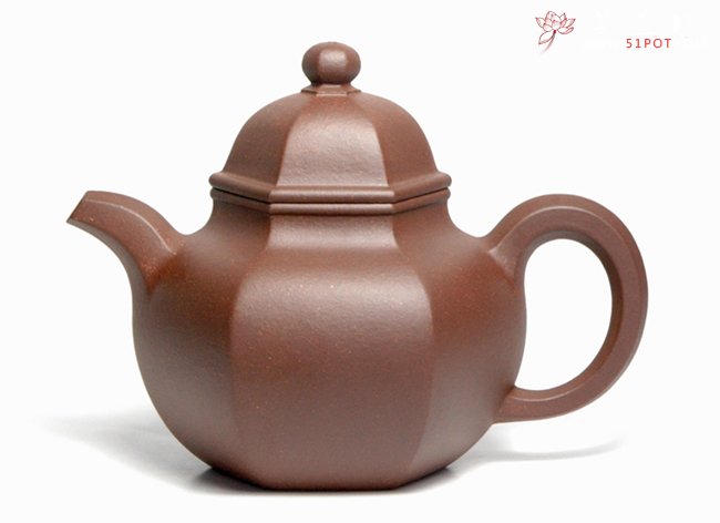 紫砂壶图片：六方掇球 350CC - 宜兴紫砂壶网
