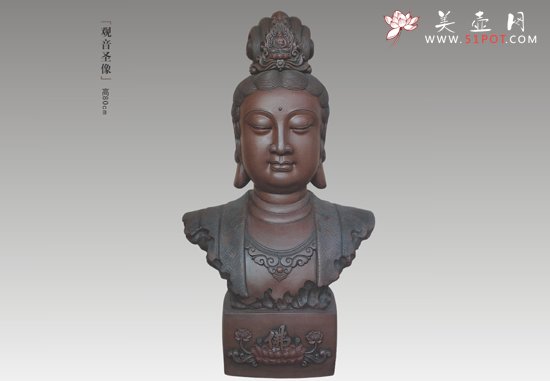 紫砂壶图片：观音圣像 - 宜兴紫砂壶网