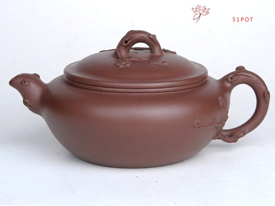 紫砂壶图片：园梅  容量：350CC  泥料：拼紫泥 - 宜兴紫砂壶网