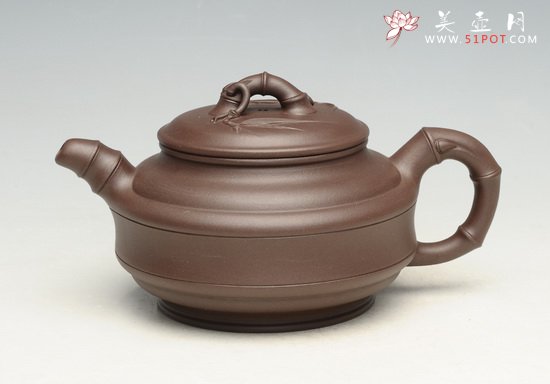 紫砂壶图片：竹鼓1   400cc - 宜兴紫砂壶网