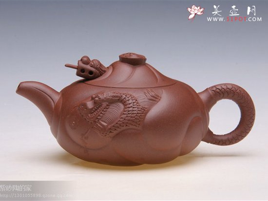 紫砂壶图片：鱼化龙 - 宜兴紫砂壶网