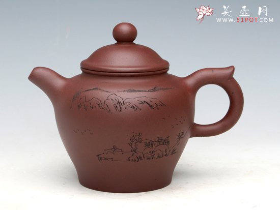 紫砂壶图片：古韵（紫泥）400ML - 宜兴紫砂壶网