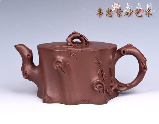 紫砂壶图片：梅桩报春 - 宜兴紫砂壶网