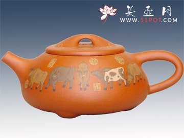 紫砂壶图片：五牛图 - 宜兴紫砂壶网