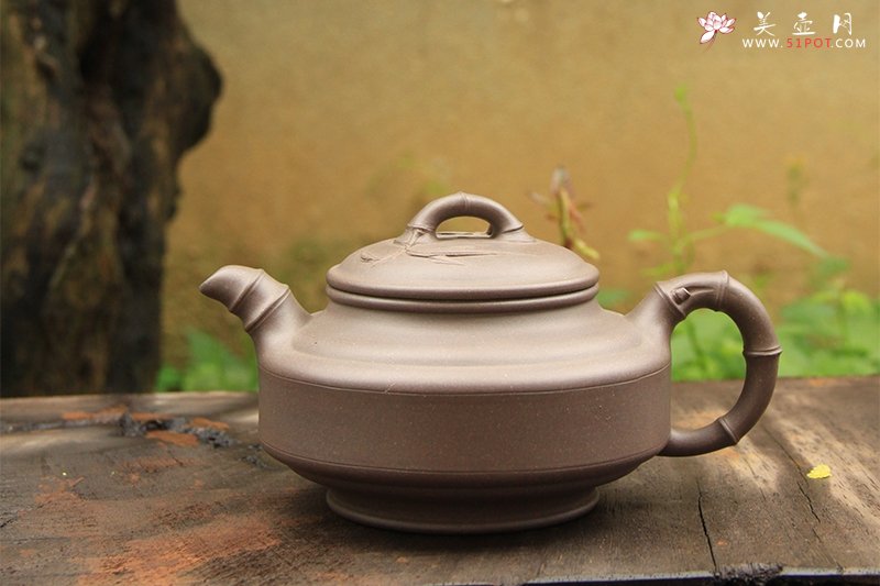 紫砂壶图片：双线竹鼓 - 宜兴紫砂壶网