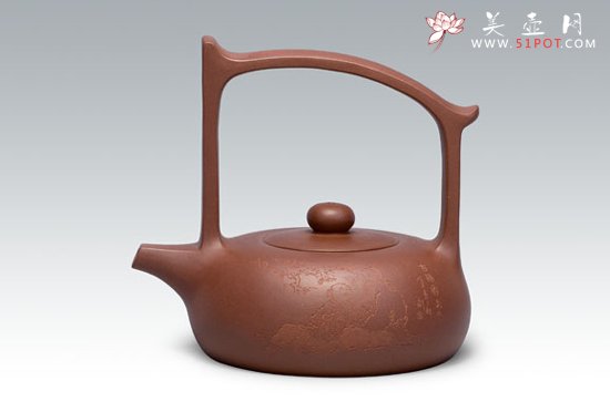 紫砂壶图片：安居提梁 350CC - 宜兴紫砂壶网