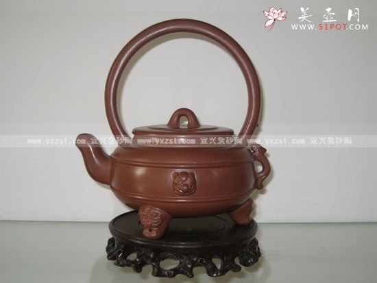 紫砂壶图片：玉璧提梁 - 宜兴紫砂壶网