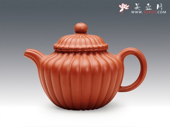 紫砂壶图片：筋纹掇只 - 宜兴紫砂壶网