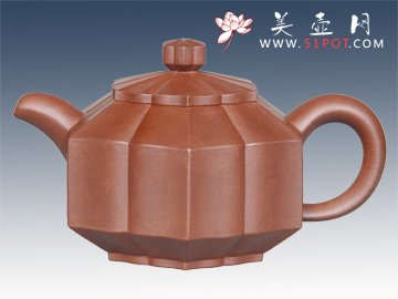 紫砂壶图片：六方棱花 - 宜兴紫砂壶网