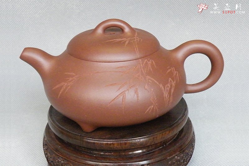 紫砂壶图片：满盖石瓢壶 - 宜兴紫砂壶网