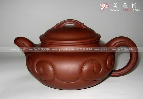 紫砂壶图片：仿古如意壶 - 宜兴紫砂壶网