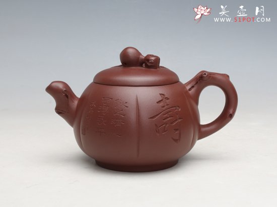 紫砂壶图片：寿桃壶 - 宜兴紫砂壶网