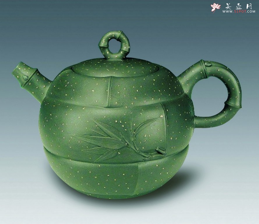 紫砂壶图片：竹·雪竹（壶） - 宜兴紫砂壶网