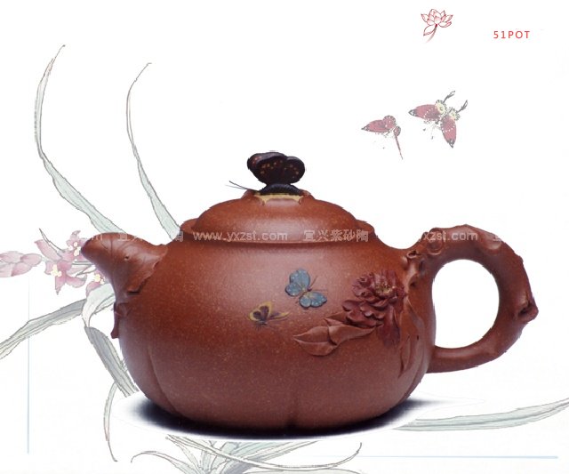 紫砂壶图片：富贵天香 - 宜兴紫砂壶网