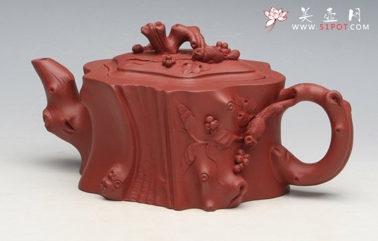 紫砂壶图片：松鼠葡萄桩 - 宜兴紫砂壶网