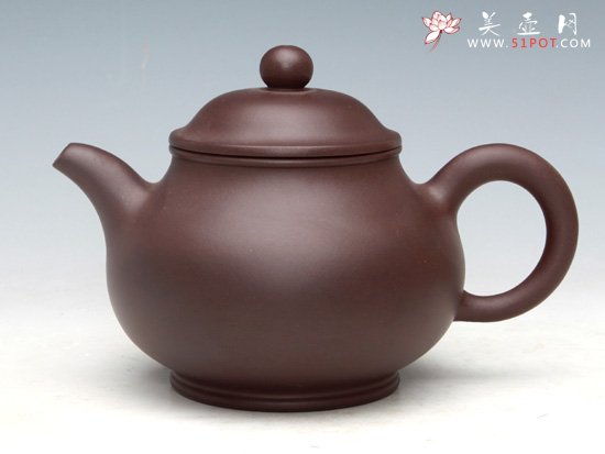 紫砂壶图片：潘壶（紫泥）400ML - 宜兴紫砂壶网