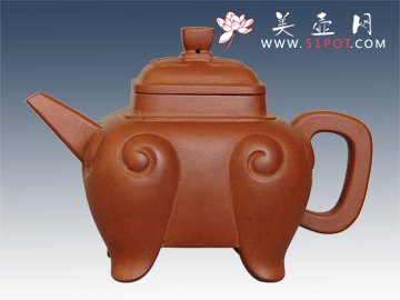 紫砂壶图片：四方宝鼎壶 - 宜兴紫砂壶网