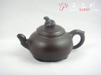 紫砂壶图片：十二生肖鼠(拼紫)200CC - 宜兴紫砂壶网