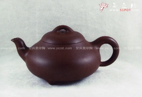 紫砂壶图片：弯嘴石瓢 - 宜兴紫砂壶网