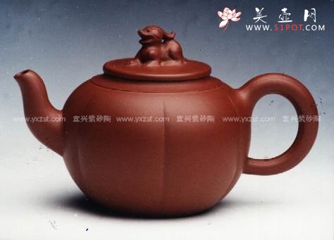 紫砂壶图片：麒麟瓜形壶 - 宜兴紫砂壶网