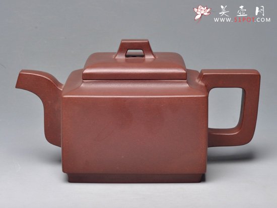 紫砂壶图片：亚明四方 拼紫泥 600cc - 宜兴紫砂壶网