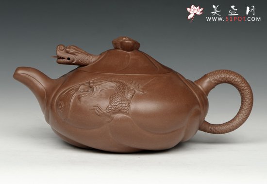 紫砂壶图片：鱼化龙 - 宜兴紫砂壶网