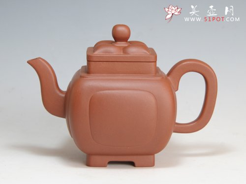 紫砂壶图片：四方菱花壶 - 宜兴紫砂壶网
