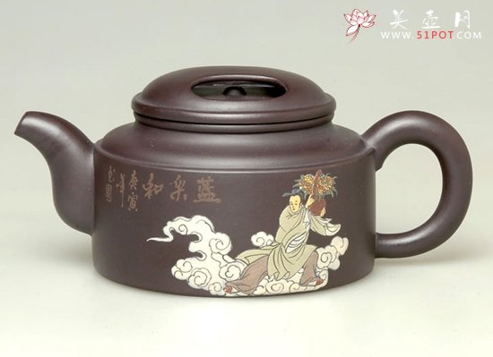 紫砂壶图片：八仙过海之蓝采和 - 宜兴紫砂壶网