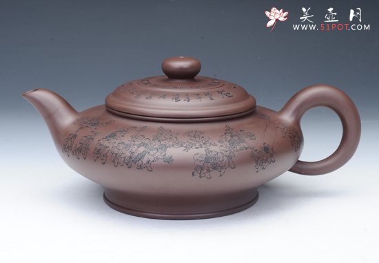 紫砂壶图片：百子百福 - 宜兴紫砂壶网