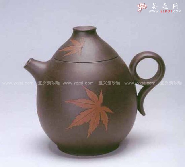 紫砂壶图片：枫叶壶 - 宜兴紫砂壶网