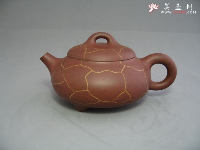 紫砂壶图片：开片圆瓢壶 - 宜兴紫砂壶网