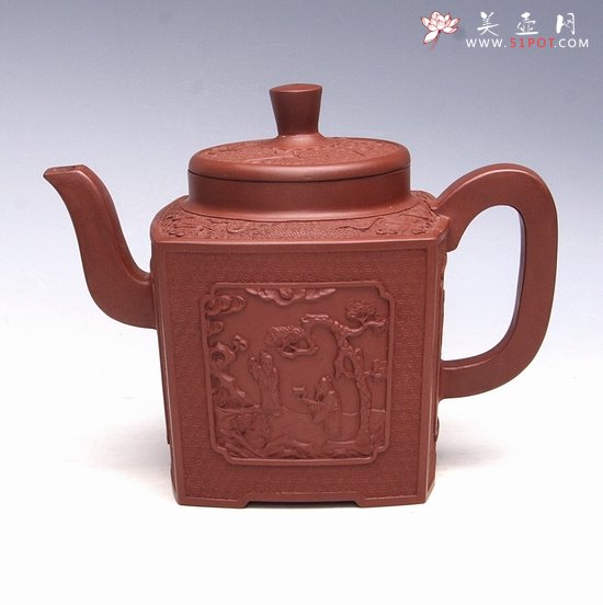 紫砂壶图片：仿大彬漆雕 - 宜兴紫砂壶网