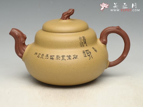 紫砂壶图片：双色茄段    泥料：原矿段砂泥   容量：400cc - 宜兴紫砂壶网