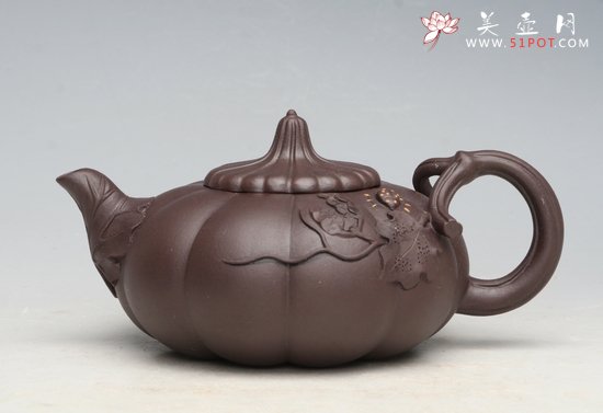 紫砂壶图片：扁南瓜 - 宜兴紫砂壶网