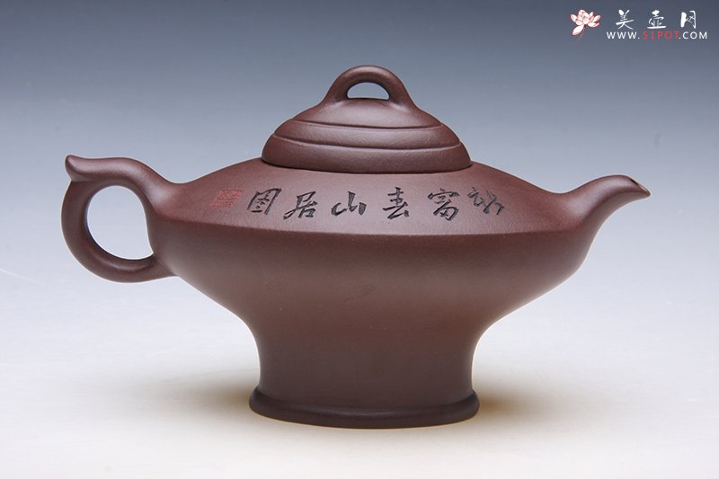紫砂壶图片：新富春山居壶 - 宜兴紫砂壶网