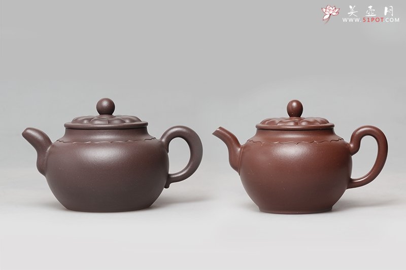 紫砂壶图片：花开富贵对壶 - 宜兴紫砂壶网