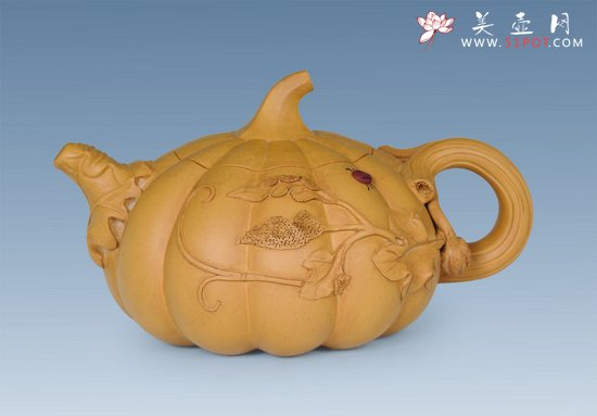 紫砂壶图片：南瓜壶 - 宜兴紫砂壶网