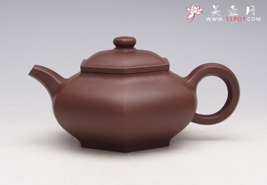 紫砂壶图片：六方潘壶 - 宜兴紫砂壶网