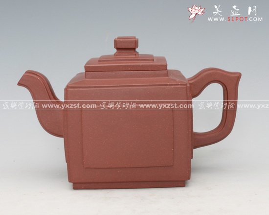 紫砂壶图片：四方抽角 - 宜兴紫砂壶网