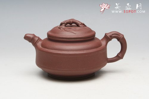 紫砂壶图片：双线竹鼓 - 宜兴紫砂壶网