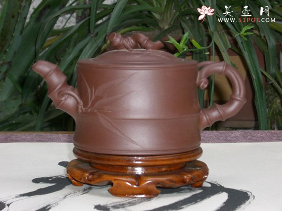 紫砂壶图片：竹段（清水泥） - 宜兴紫砂壶网