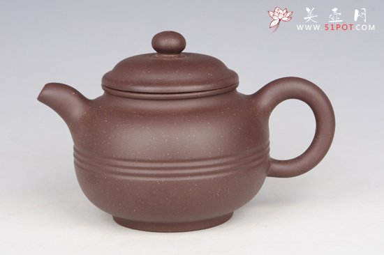 紫砂壶图片：三线掇球壶 - 宜兴紫砂壶网