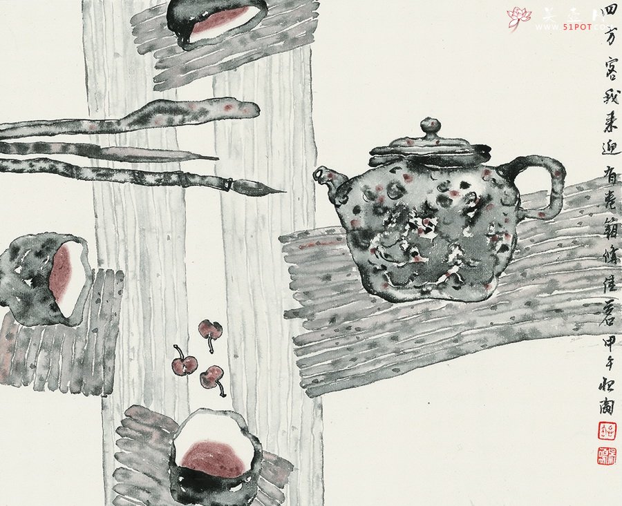 紫砂壶图片：四方客我来迎 - 宜兴紫砂壶网