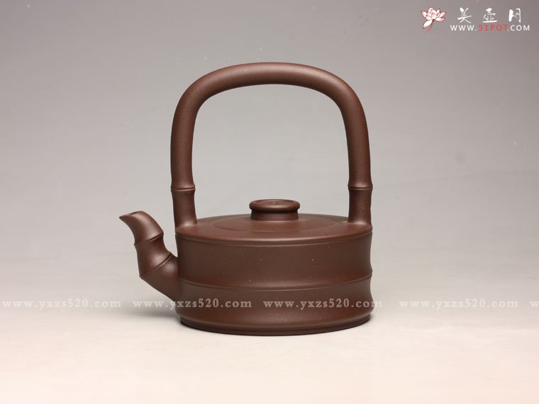 紫砂壶图片：《竹节提梁》 - 宜兴紫砂壶网