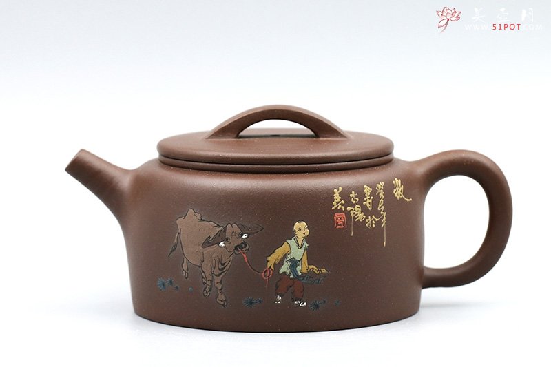 紫砂壶图片：平盖玉带壶 - 宜兴紫砂壶网