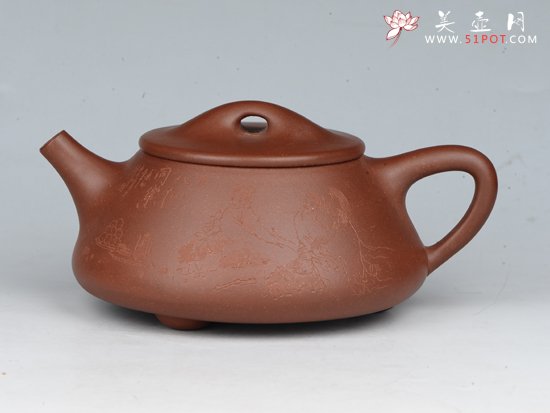 紫砂壶图片：大石瓢（全手工）容量：600cc 泥料：底槽清 - 宜兴紫砂壶网