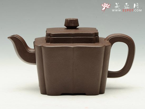 紫砂壶图片：抽角四方 - 宜兴紫砂壶网