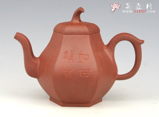 紫砂壶图片：六方思亭壶 - 宜兴紫砂壶网