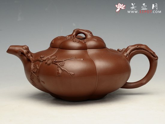 紫砂壶图片：上合梅 泥料：底槽清 600cc - 宜兴紫砂壶网