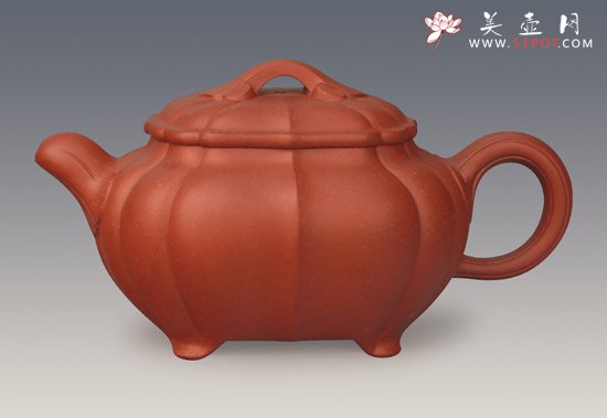 紫砂壶图片：腰圆菱花 - 宜兴紫砂壶网
